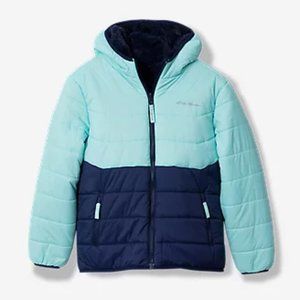 Eddie Bauer Girls' Deer Harbor Reversible Hooded Jacket -Colorblock NWT Size 5/6